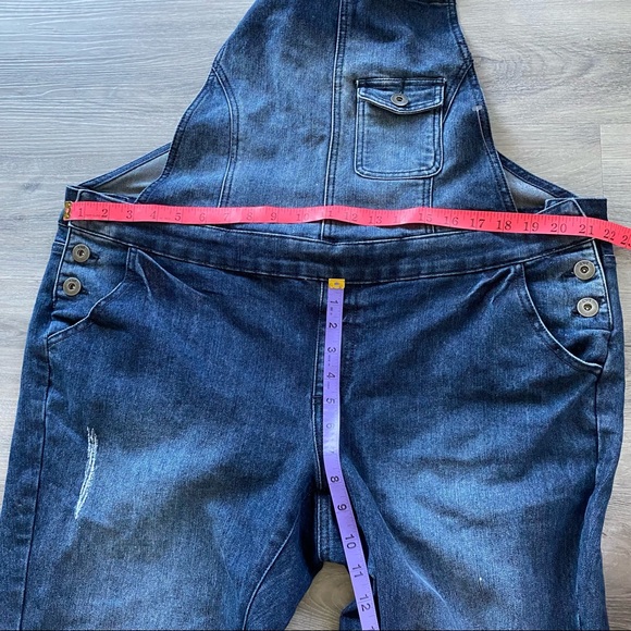 PLUS Medium Wash Women's Jeans Overalls - Picture 10 of 14